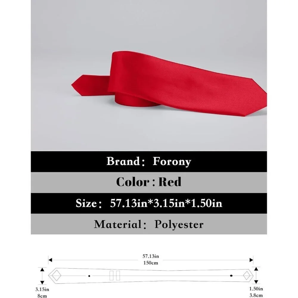 Men's Red Solid Color 8 Cm (3.15in) Polyester Formal Neck Ties